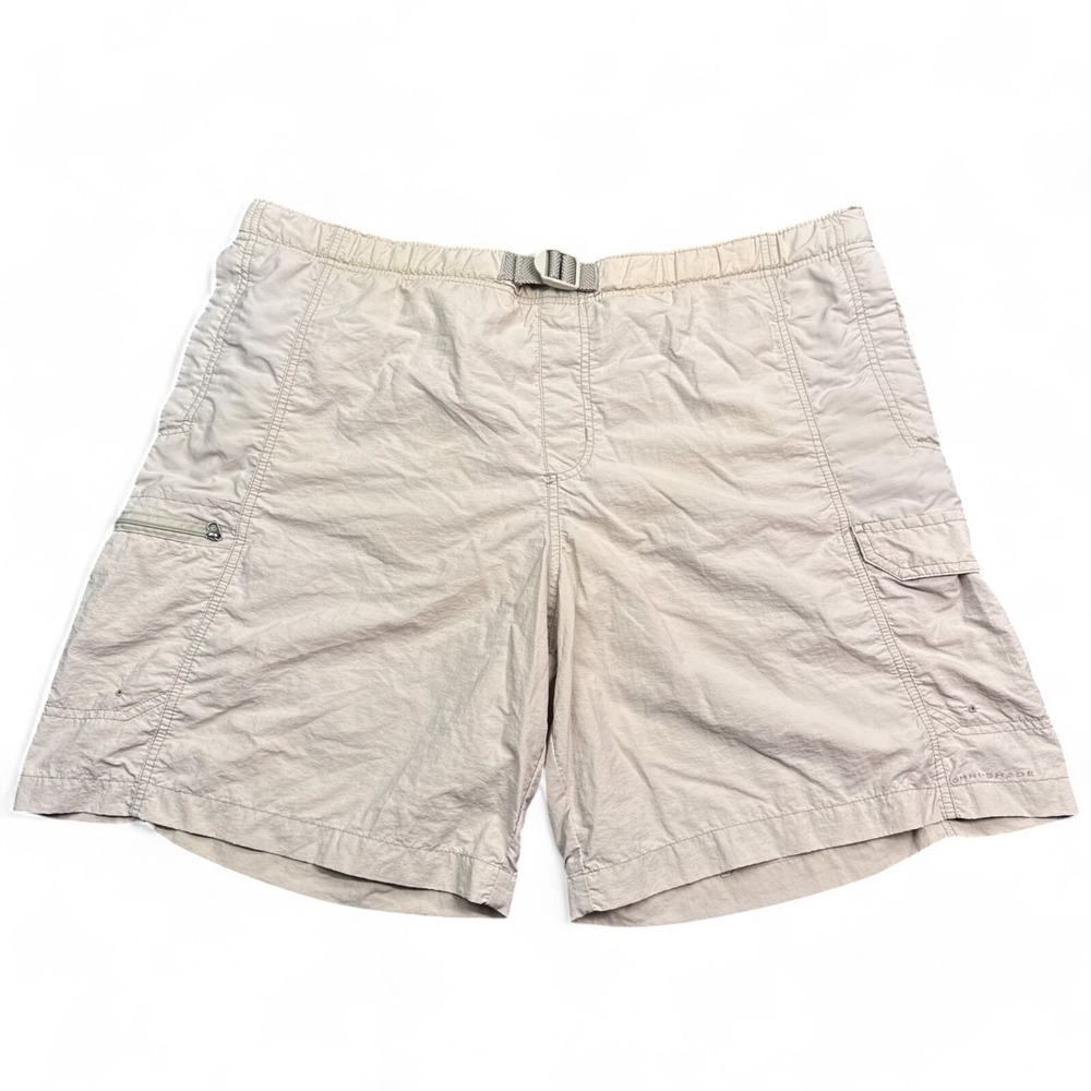 Columbia Omni-Shade Shorts Mens Big & Tall Size 1X Beige Tan Mesh Lined Hiking